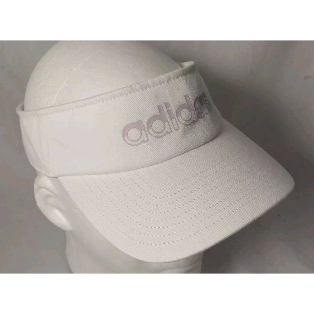 ADIDAS Aeroready White Adjustable Strapback Visor Hat/Cap-EXCELLENT!